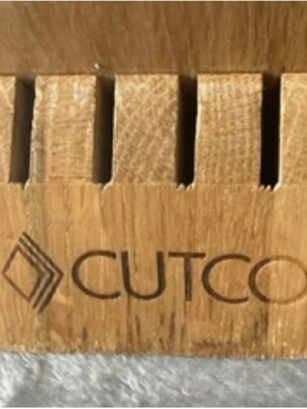 Cutco 8 Slot Wood Knife Storage Block Blonde Solid Oak Wood